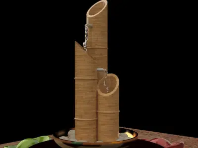 Chinese bamboo water fountain    3D model