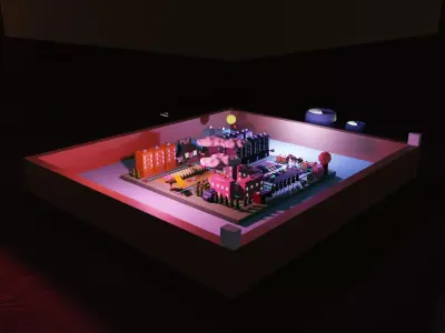 Low Poly City lego house Low-poly 3D model