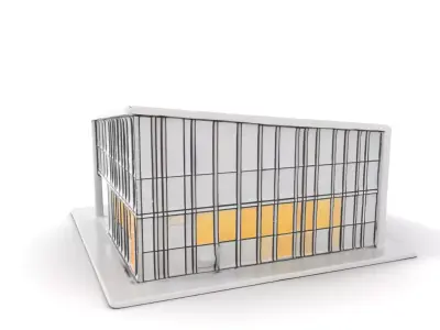 Contemporary Glass Facade model pack Low-poly 3D model