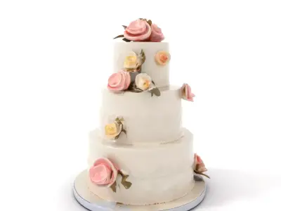 Elegant Wedding Cake model pack Low-poly 3D model