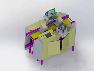 Packaging box labeling machine 3D model