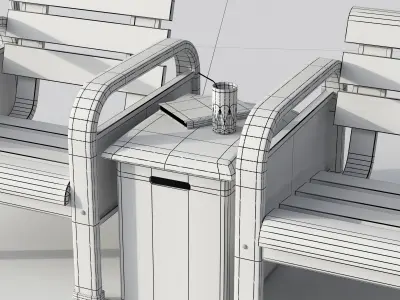 Sport Resting bench Double 3D model