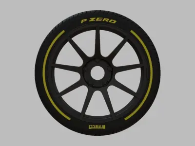 Miniature Enkei TS9 Rim and Tire - 3D Print - No Textures 3D print model