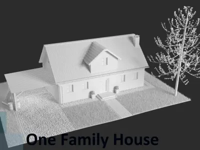 One Family House Free low-poly 3D model