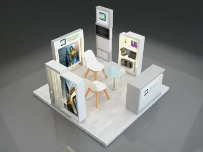Booth Exhibition Stand a249b 3D model