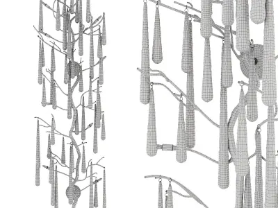 Illuminated Eight-Light Wall Sculpture 3D model