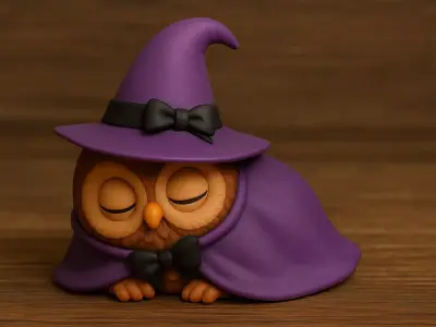 Sleeping Wizard Owl 3D print model
