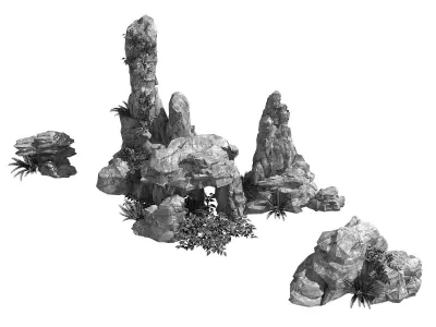 StoneGarden Decoration - Rockery 39 3D model