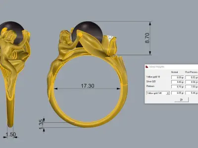 Pearl ring Jewelry 3D print model