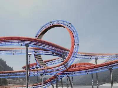 Acrobatic Auto Circuit Low-poly 3D model