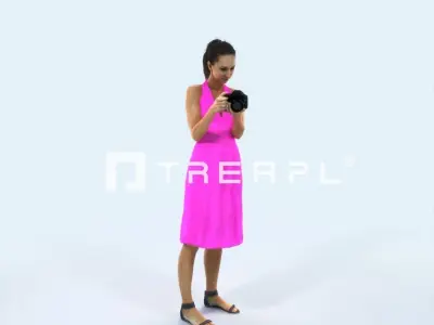 SAG07 6X Sports Beach Running Jogging Man Longboard Woman 005 Low-poly 3D model