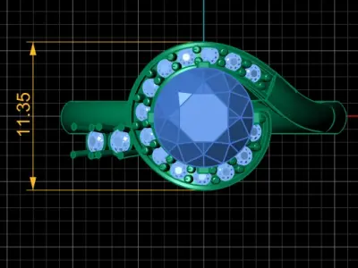 PRECIOUS DIAMOND WEDDING RING 3D PRINTABLE MODEL 3D print model