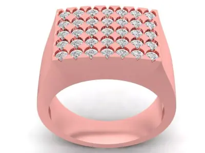 Luxury Square Pave Diamond Men Ring  2769 3D print model