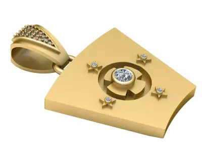 Geometric gold pendant  3D printable model       3D print model