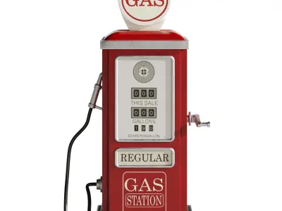 Retro Push Car collection set 1 3D model