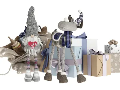 Christmas toys and gifts 3D model