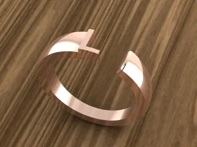 Alphabet Ring L 3D print model