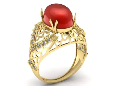 FANCY PEARL RING 3D PRINTABLE MODEL 3D print model