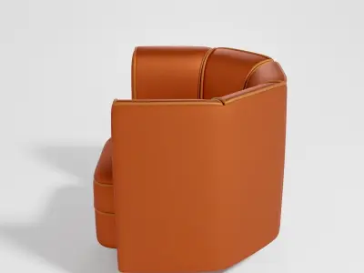 Orange LOUNGE CHAIR Dutchbone FLOWER 3D model