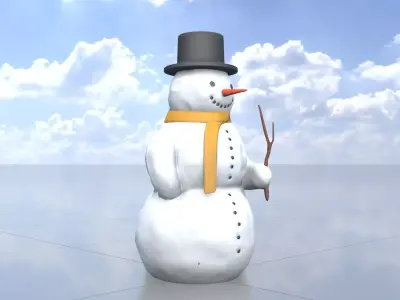 Snowman Version 1 Low-poly 3D model