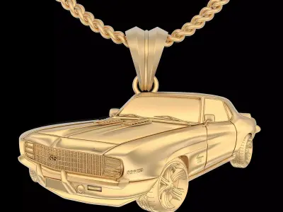 Car pendant silver gold printable jewelry 3D model 3D print model