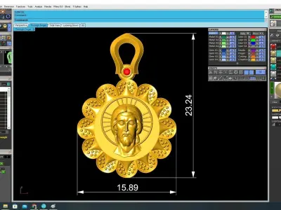 Luxury Guanyin Pendant with Floral Frame  3610 3D print model