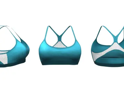 Ladies Sport Bra Low-poly 3D model