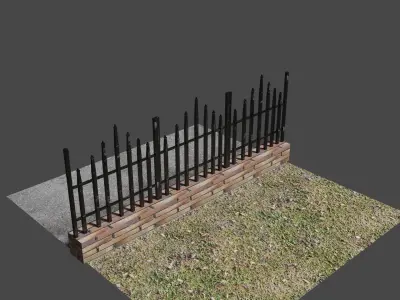 Urban Fence Low-poly 3D model