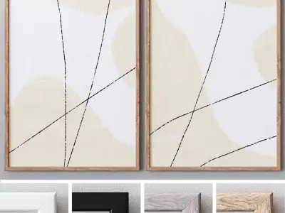 Set of large wall paintings 556 3D model