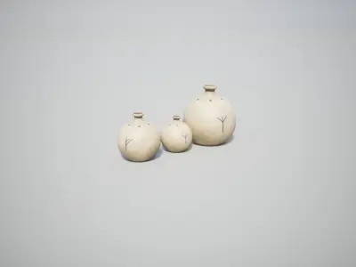 Medieval Vases Low-poly 3D model