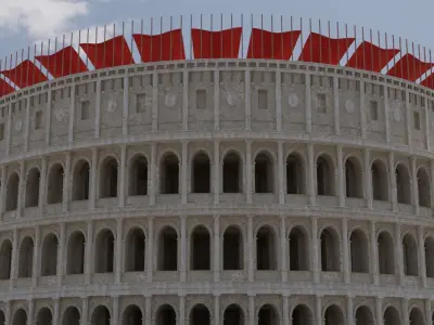Colosseum circular structure with seats Low-poly 3D model