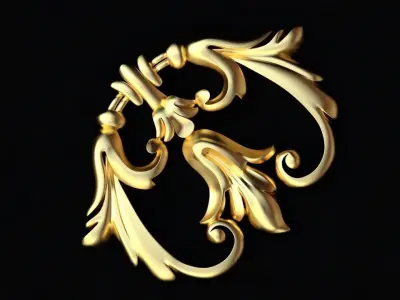 Central decor ornament for furniture 3D model 274