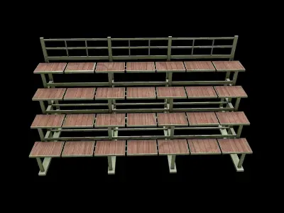 Bleacher Tribune PBR Low-poly 3D model