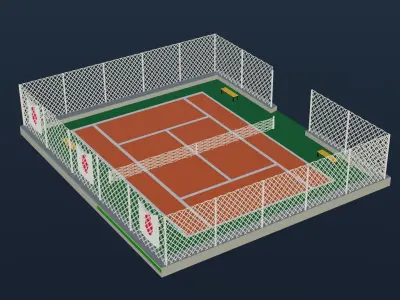 Tennis Court -  Japan Low-poly 3D model