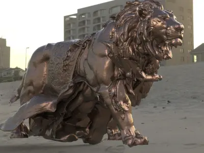 Lion sculpture Fantasy 2  3D model