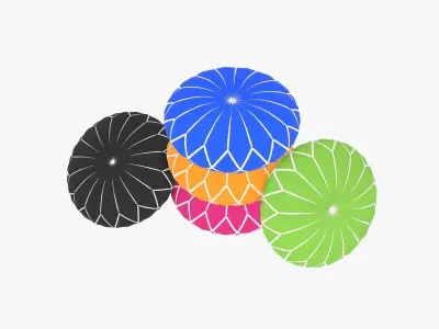 Round decorative fabric pillow 3D Model Pack