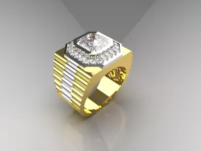 Luxury man Rolex design diamond ring model ror0001 3D print model