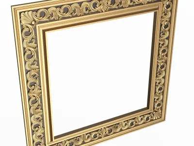 Classic Frame and Mirror 075 Low-poly 3D model