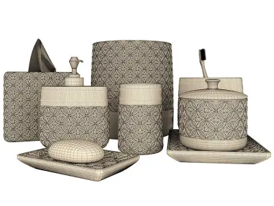 Decor bathroom accessories set 3D model