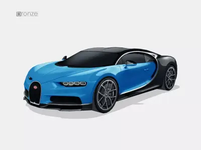 Bugatti Chiron 2017 Low-poly 3D model