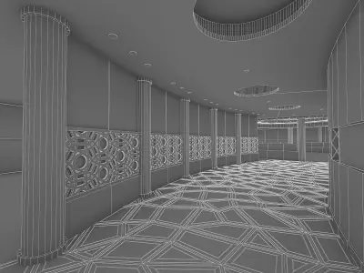 Restraunt Interior  Low-poly 3D model