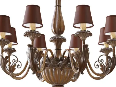 Chandelier Silvano Grifoni 8 lamp 3D model