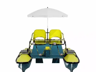 Catamaran Water Bicycle Low-poly 3D model