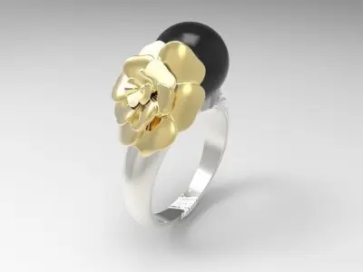 Pearl effect ring 3D print model