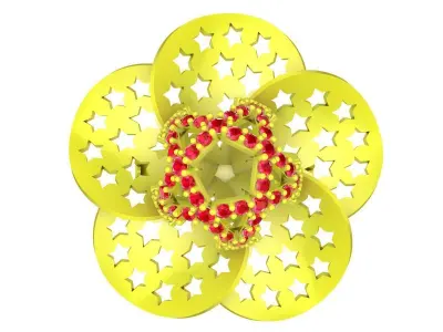 Luxury Star Floral Openwork Ring 3D Model 5747 3D print model