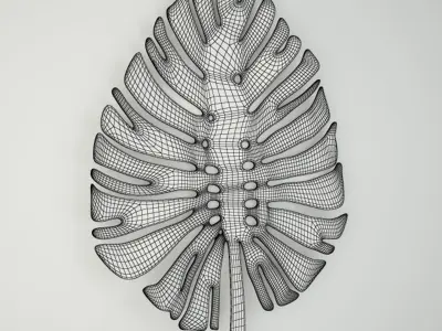 Green Metal Leaf Wall Art 3D model