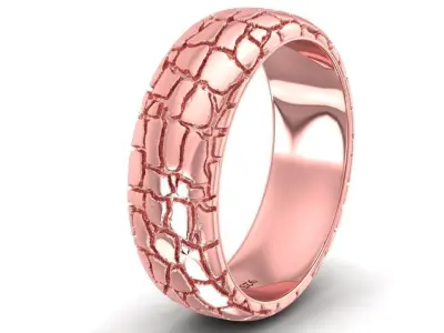 Luxury Crocodile Pattern Wedding Band for Men 2774 3D print model