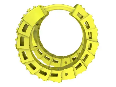 A6177 Luxury Diamond Snake Earrings 3D print model