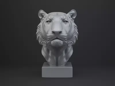 Tiger Bust - Animal Figurine 3D print model