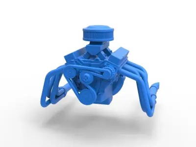 Engine V8 for water pumper Sand buggy Scale 1 to 25 3D print model